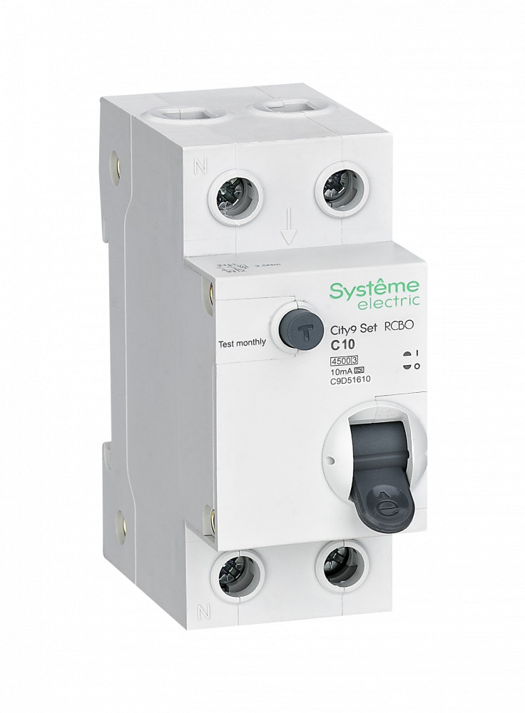 Изображение товара Автоматический выключатель Systeme Electric City9 Set 1P+N 10А диф. защита Изображение товара Автоматический выключатель Systeme Electric City9 Set 1P+N 10А диф. защита