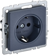 Изображение товара IEK BRITE BASE Маренго Розетка 1-м с/з с защ шторк 16А РС14-1-0-БрМ