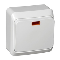 Изображение товара Systeme Electric Этюд наруж Бел Выключатель 1-клавишный с подсветкой