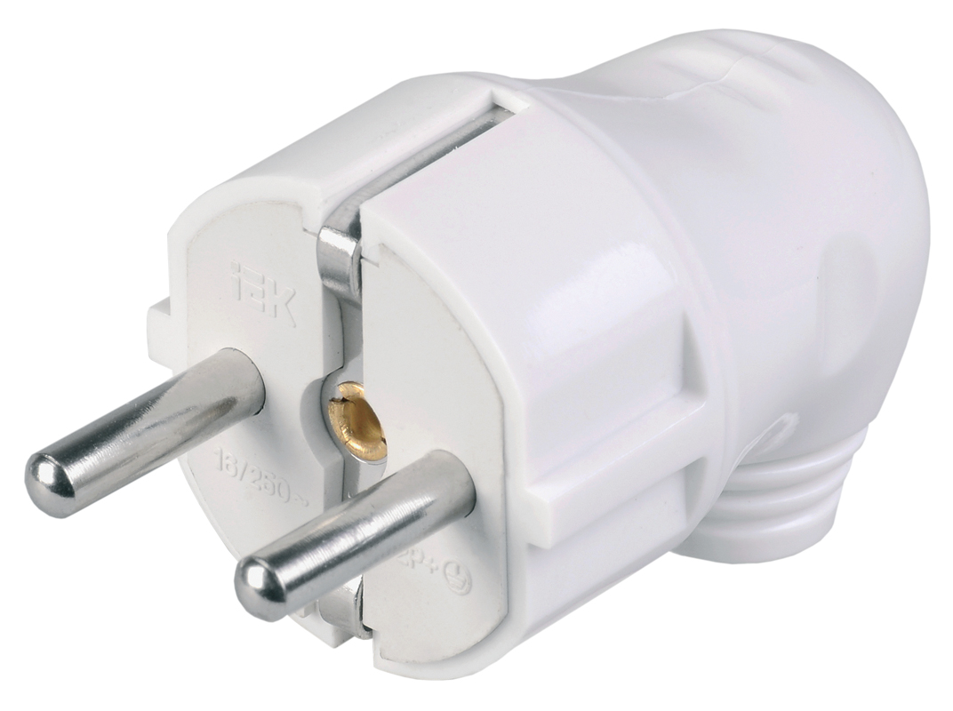 Изображение товара IEK ВПу11-01-Ст Вилка разборная угловая с з/к 16А белая