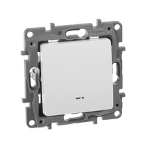 Изображение товара Legrand Etika Белый Выключатель 1-клавишный с подсветкой, 10А, Винтовые клеммы.