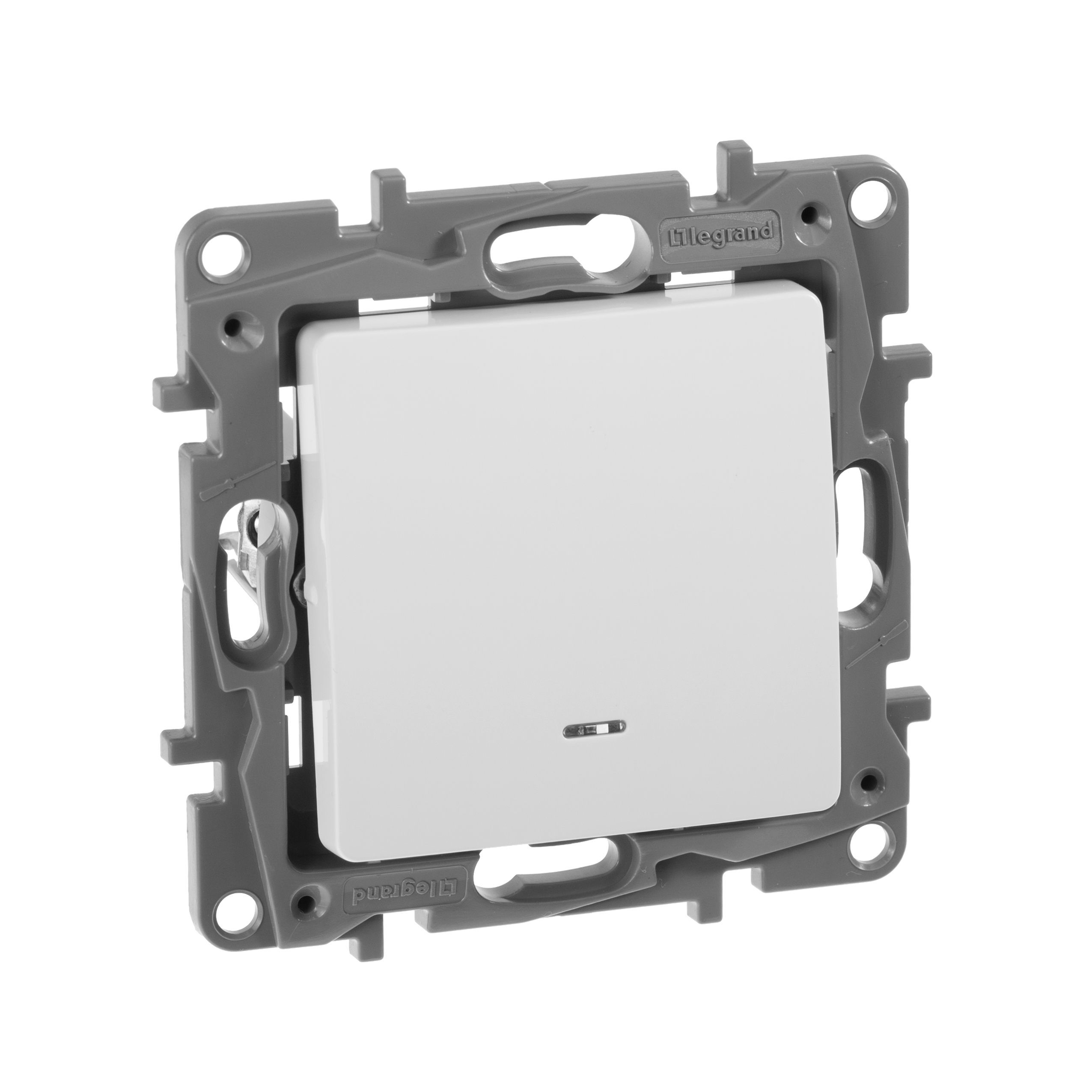 Изображение товара Legrand Etika 1-клавишный выключатель с подсветкой, 10 А, белый