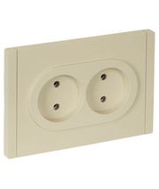Изображение товара IEK FORTE&PIANO Ваниль Розетка 2-я б/з безвинтовое крепление 10А FP426