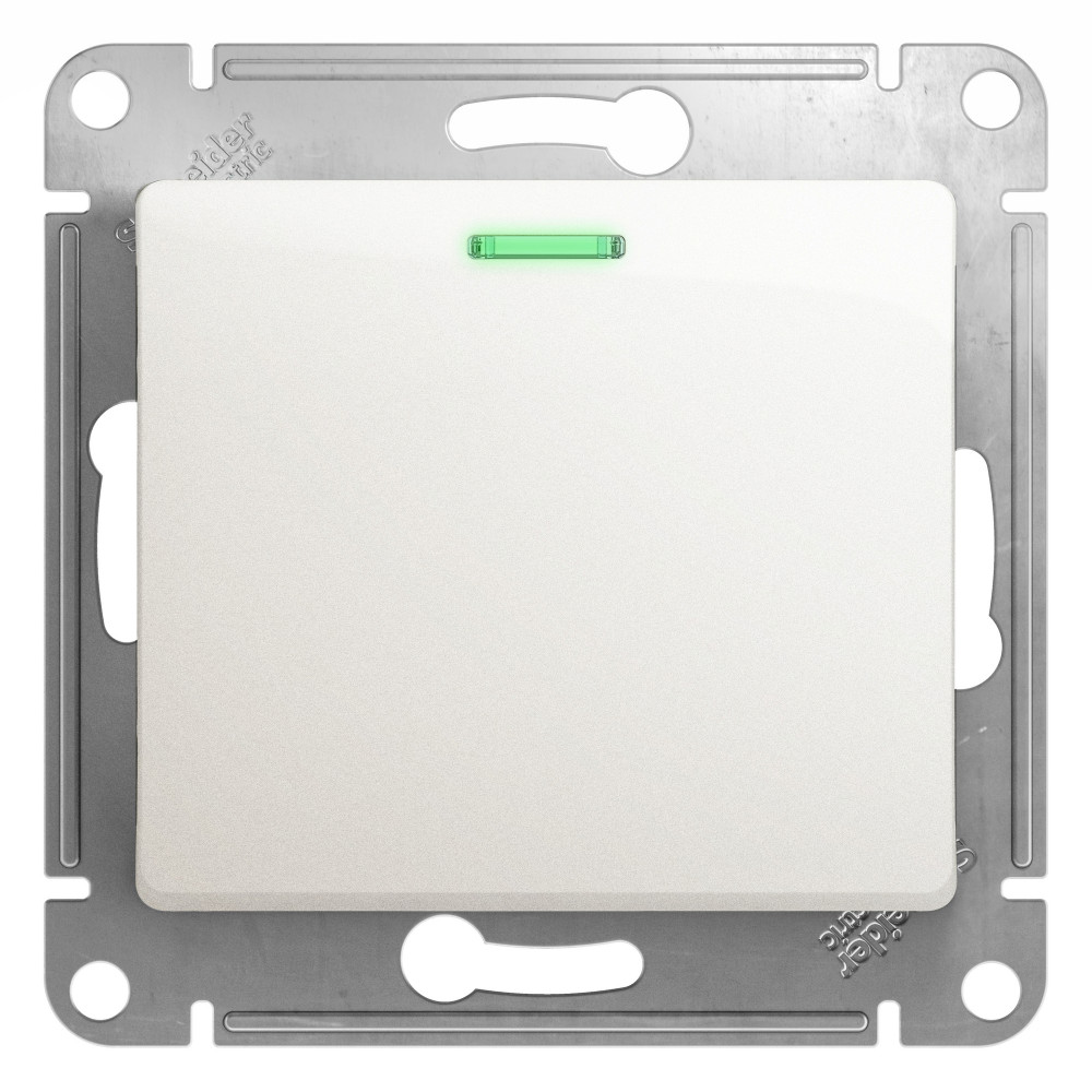 Изображение товара Systeme Electric Glossa Перламутр Переключатель 1-клавишный с подсветкой сх.6а, 10АХ