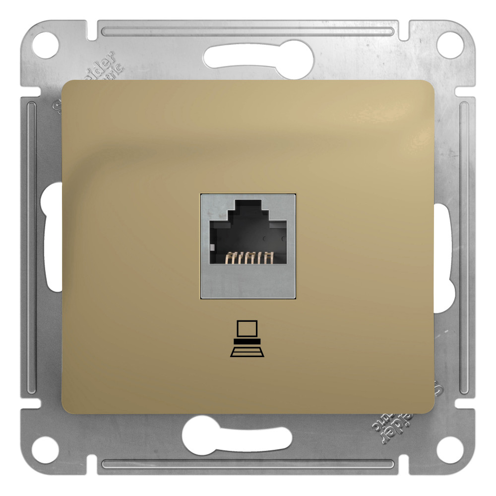Изображение товара Розетка RJ45 Glossa титан Systemе Electric 5e Изображение товара Розетка RJ45 Glossa титан Systemе Electric 5e