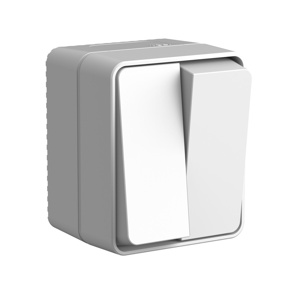 Изображение товара Выключатель 2-клавишный AtlasDesign Profi54, IP54, 10 А, серый