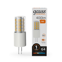 Изображение товара Gauss Лампа Elementary G4 12V 4W 400lm 3000K керамика LED