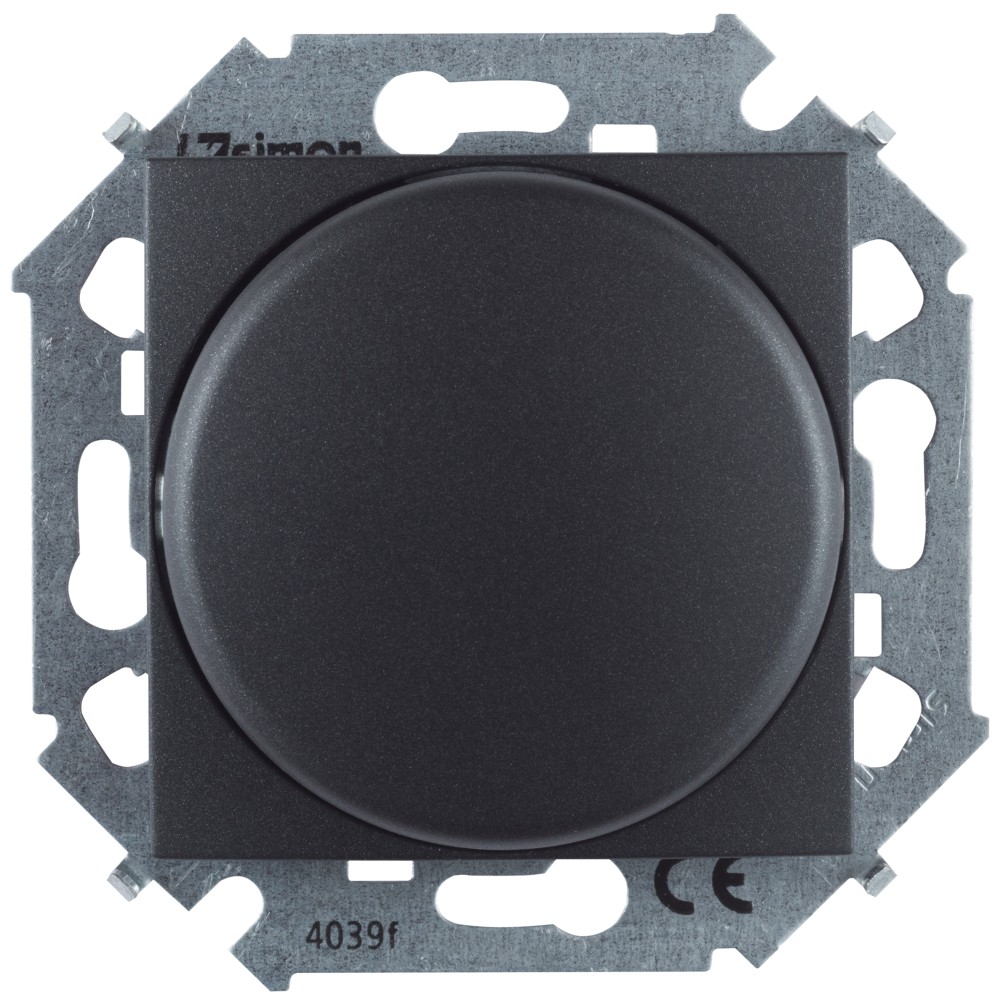 Изображение товара Simon 15 Графит Светорегулятор поворотный для диммируемых LED ламп, 230В, 5-215Вт, винт.зажим