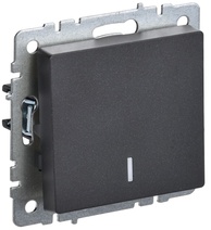 Изображение товара IEK BRITE BASE Черный Выключ. 1-кл. прох. с инд. 10А ВС10-1-7-БрЧ