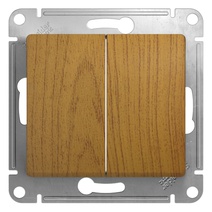 Изображение товара Systeme Electric Glossa Дерево Дуб Выключатель 2-клавишный, сх.5, 10АХ