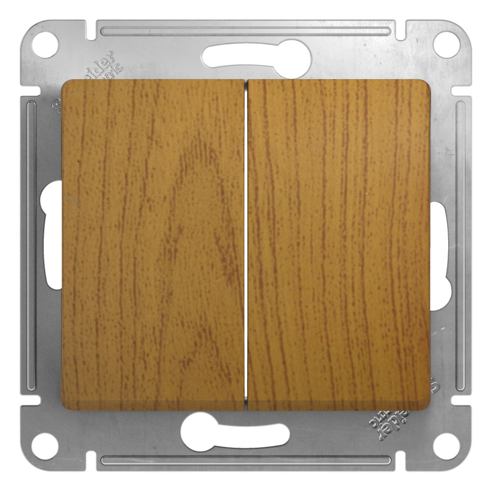 Изображение товара Выключатель Systeme Electric Glossa 2-клавишный 10A Дерево дуб