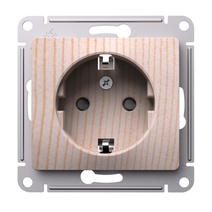 Изображение товара Rозетка системы Glossa сосна с заземлением и шторками — 16 А, 250 В