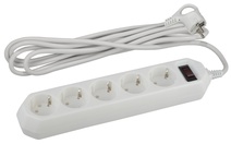 Изображение товара ЭРА Сетевой фильтр  USF-5es-1.5m-W с базовой защитой с заземлением с выключателем 5 розеток 1,5м 10А белый