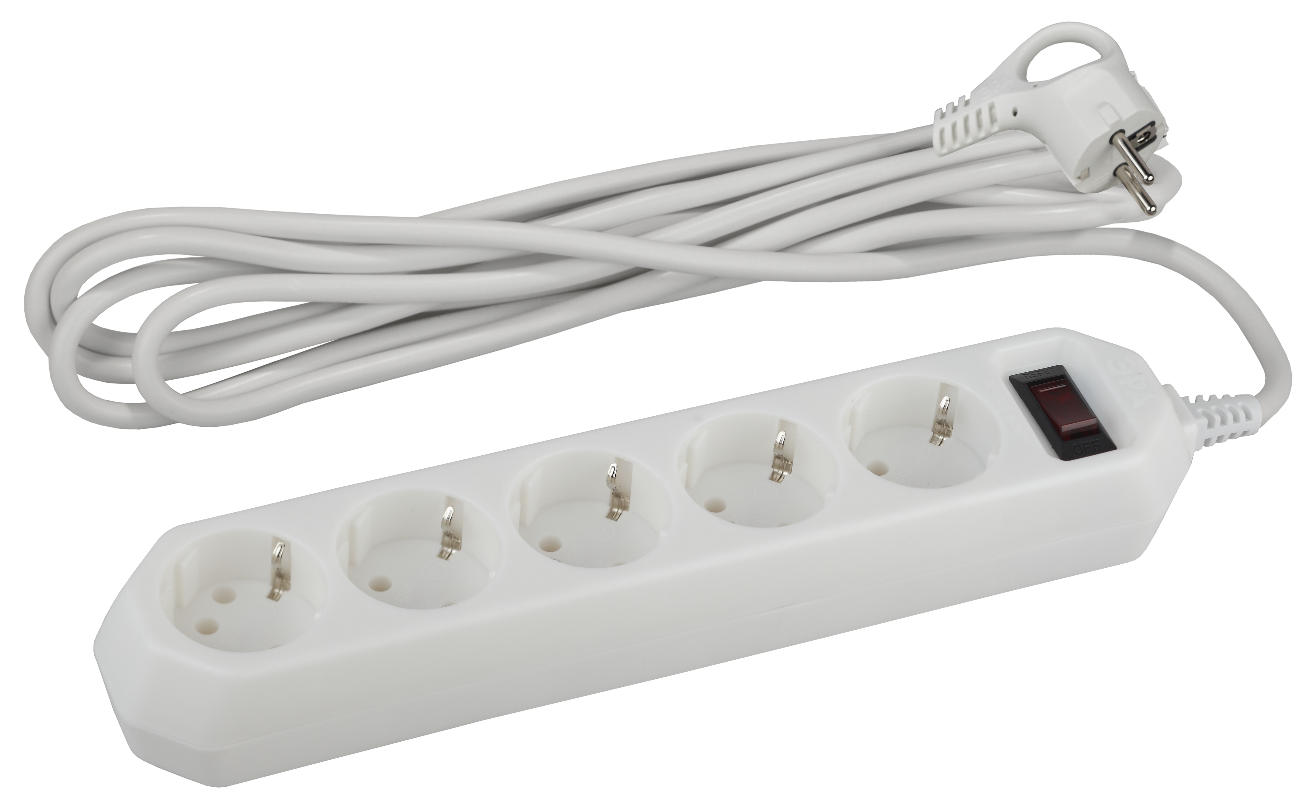 Изображение товара Удлинитель ЭРА USF-5es-1.5m-W с защитой и 5 розеток, белый