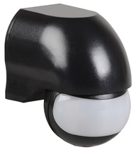 Изображение товара IEK Датчик движения ДД 010 черный, макс. нагрузка 1100Вт, уг 180град., дальность 10м, IP44,