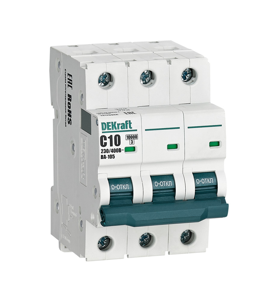 Изображение товара Dekraft Автоматический выключатель ВА105-3P-010A-C