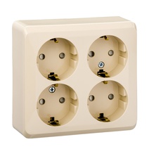 Изображение товара Systeme Electric Этюд наруж Крем Розетка 4-ая с/з со шторками