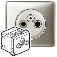 Изображение товара Legrand Celiane Мех TV-FM-SAT розетка единственная 2 мод, подключение по 2-м кабелям.