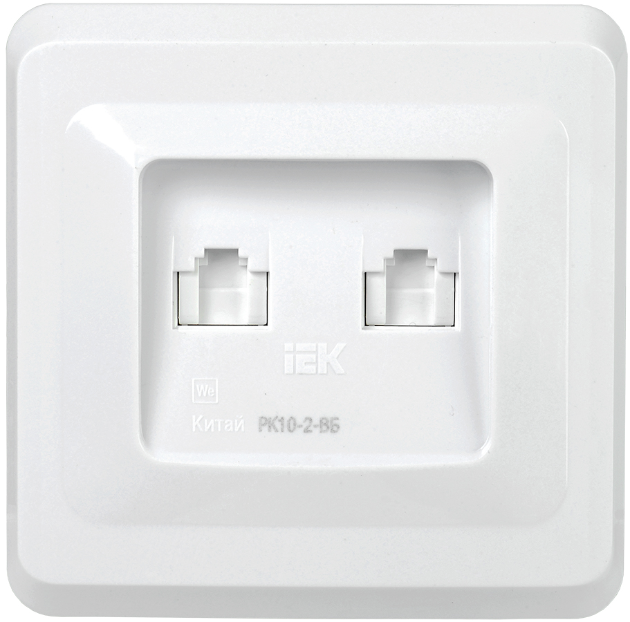 Изображение товара GENERICA VEGA РК10-2-ВБ Розетка 2-ая комп. RJ45 Cat5e ВЕГА белый