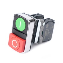 Изображение товара Systeme Electric Кнопка SB4 двойная в сборе модульная 22мм зелен "I"+красн "O" металл 1НО+1НЗ