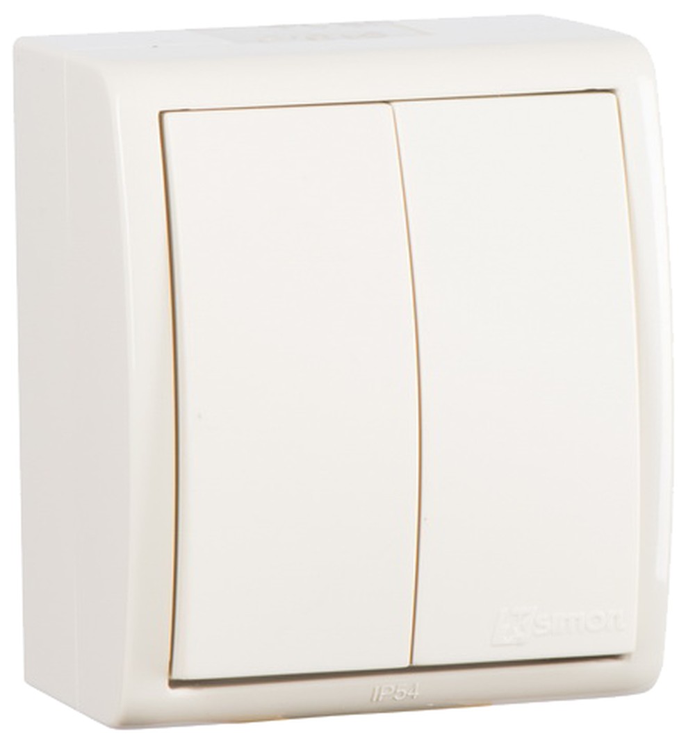 Изображение товара Simon 15 Aqua Бежевый Выключатель 2-клавишный наружный, IP54