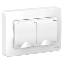 Изображение товара Systeme Electric Blanca внутр Бел Розетка 2-ая с/з со шторками IP44, 16А, 250В
