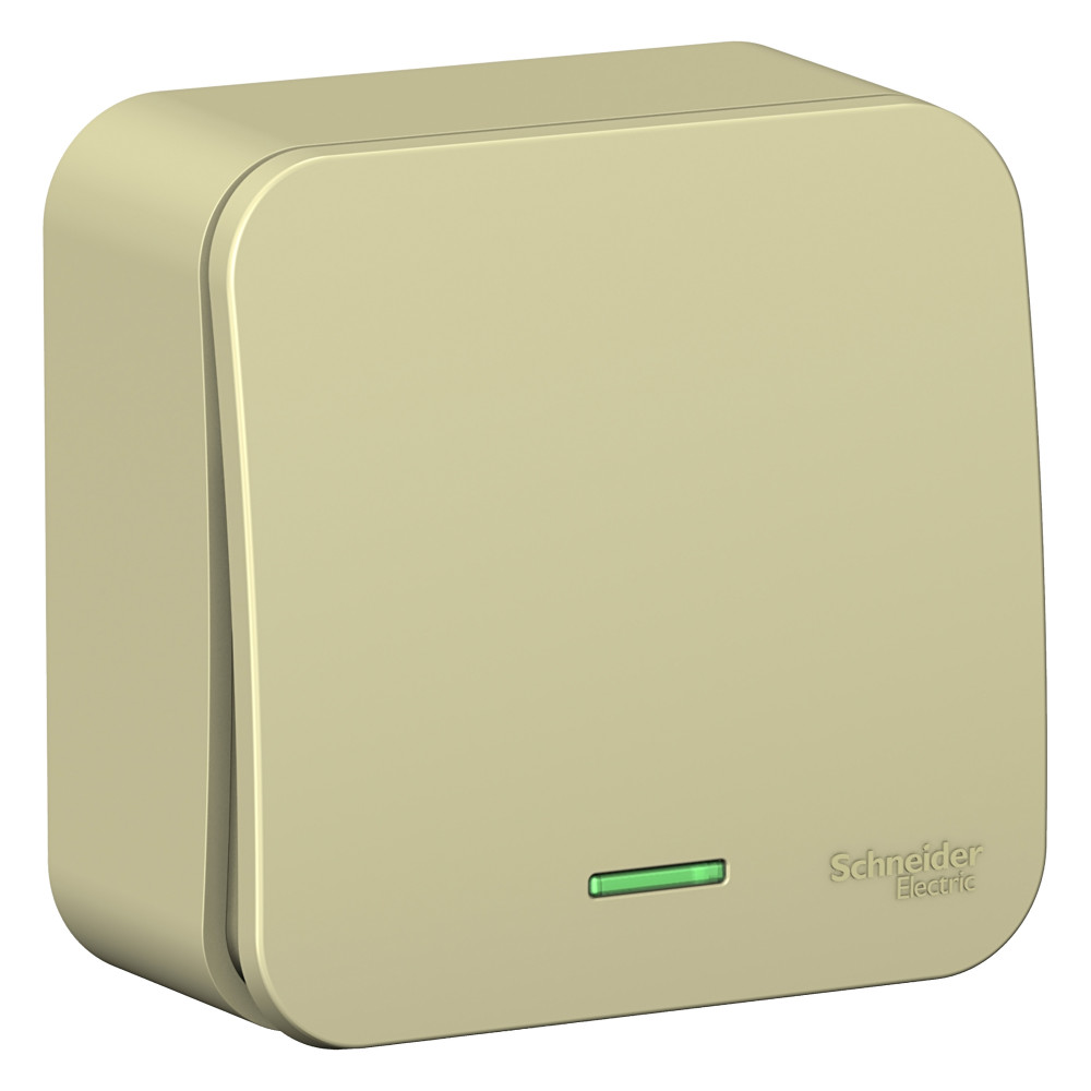 Изображение товара Systeme Electric Blanca наруж Беж Выключатель 1-клавишный (cх.1) с подсветкой, изолир. пластина 10А,250B