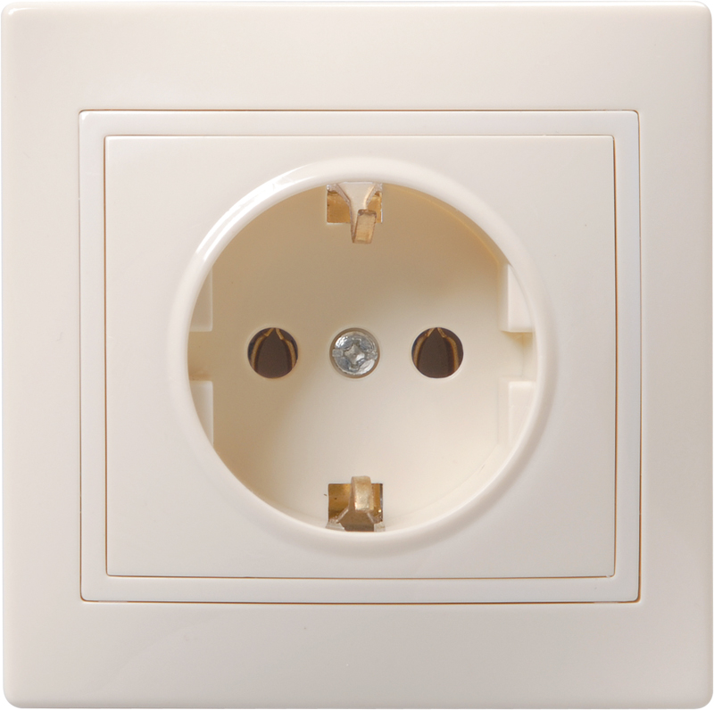 Изображение товара KVARTA GENERICA РС10-3-ККм - розетка с шторкой, 1 пост, кремовый