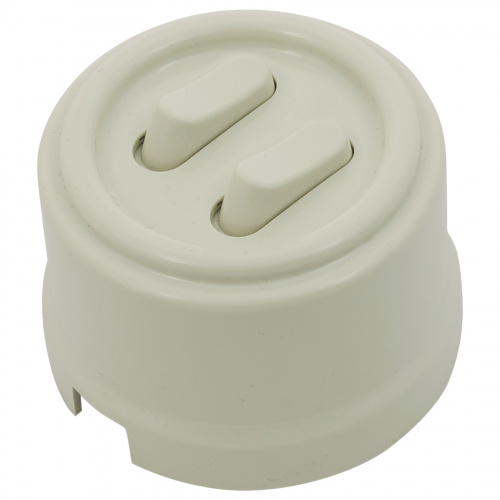 Изображение товара BIRONI Лизетта Пластик Слоновая кость Выключатель 2-кл (клавишный)