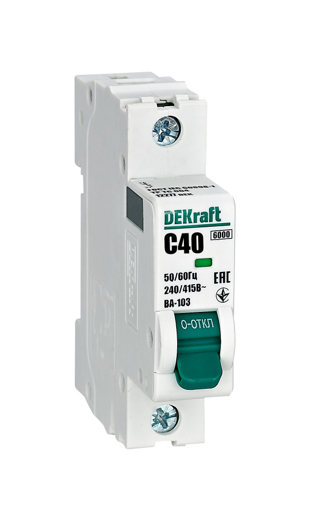 Изображение товара Dekraft ВА-103 1Р 40А C 6кА — автоматический выключатель