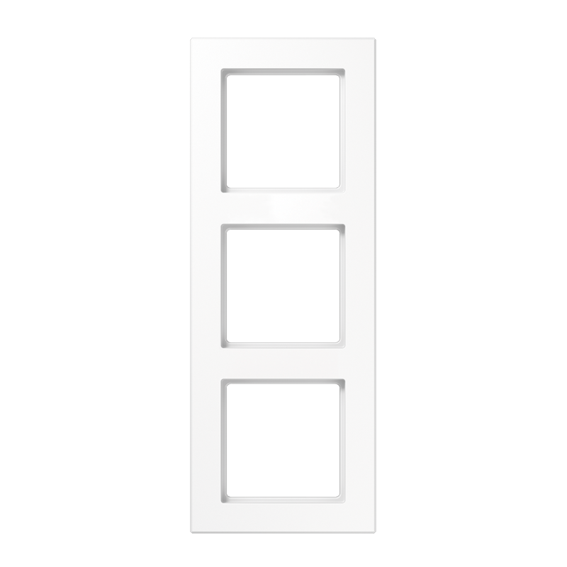 Изображение товара JUNG A creation Белая рамка 3‑ая — безвинтовое крепление, 226×84 мм