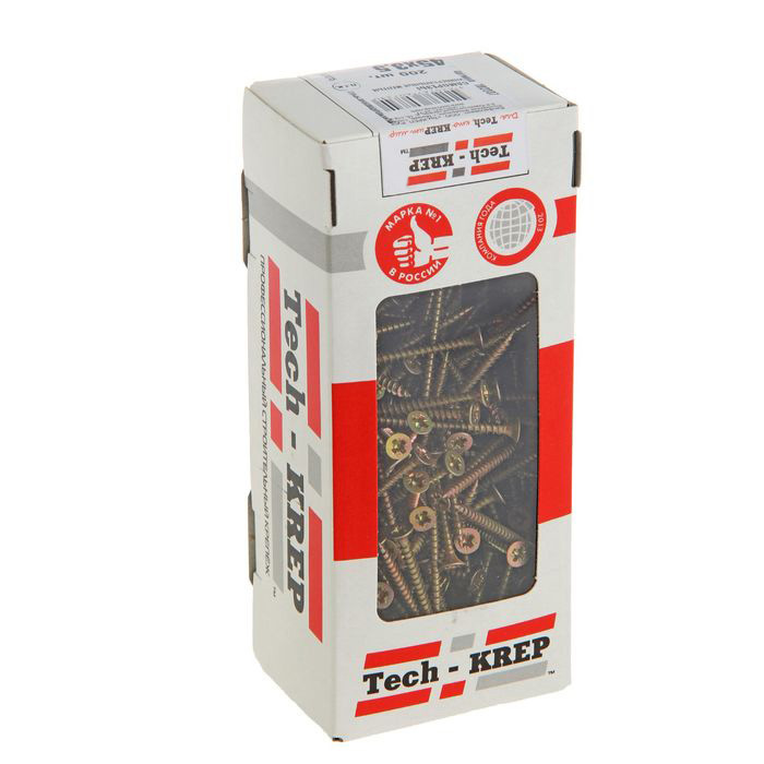 Изображение товара Tech-Krep Саморезы универсальные 45х3,5 мм (200 шт) желтые - коробка с ок.