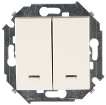 Изображение товара Simon 15 Бежевый Выключатель 2-клавишный с подсветкой, 16А, 250В, винт.зажим