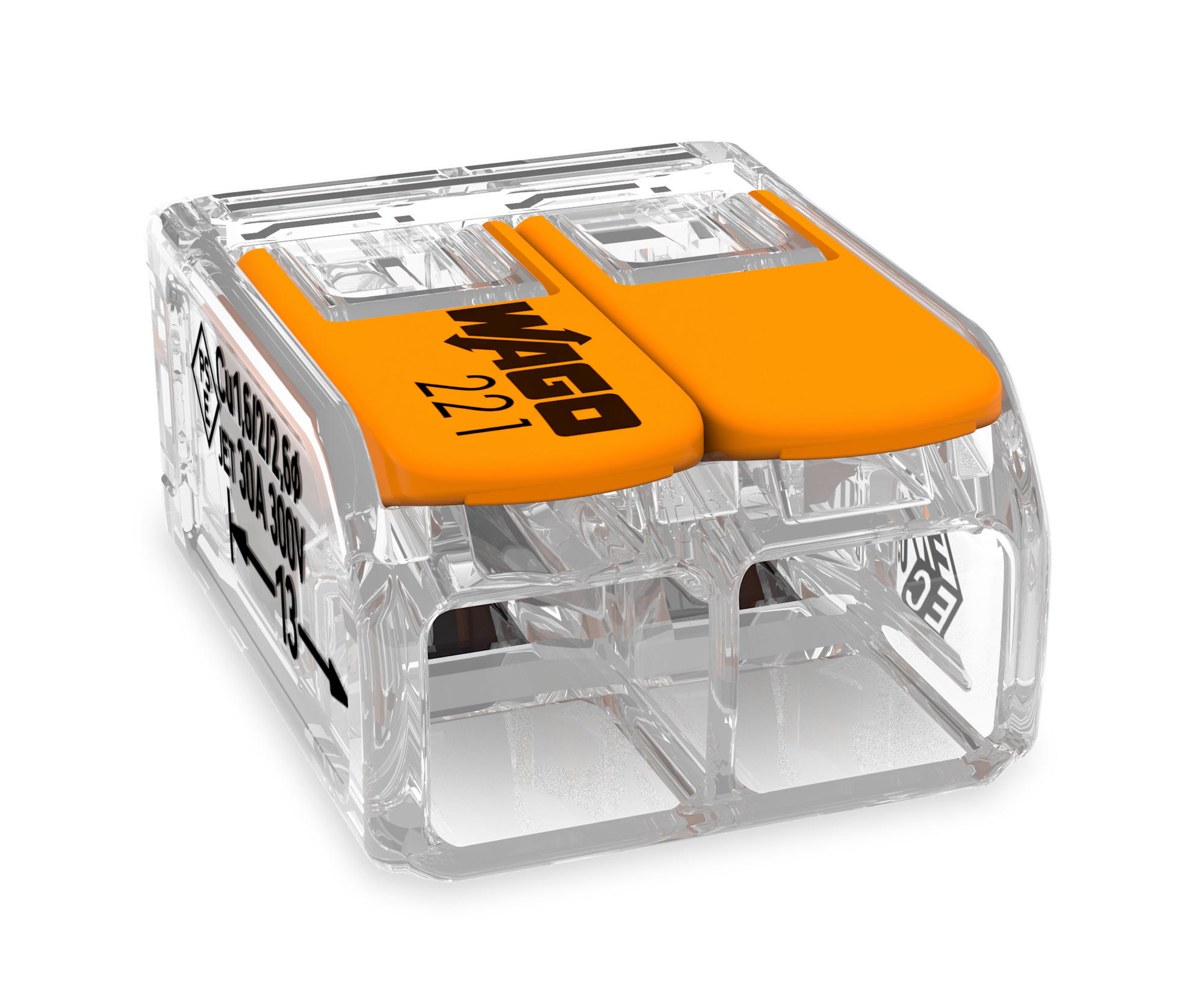 Изображение товара Wago клеммы для всех типов проводников; макс. 6 мм²; 2-проводн.; с рычагами