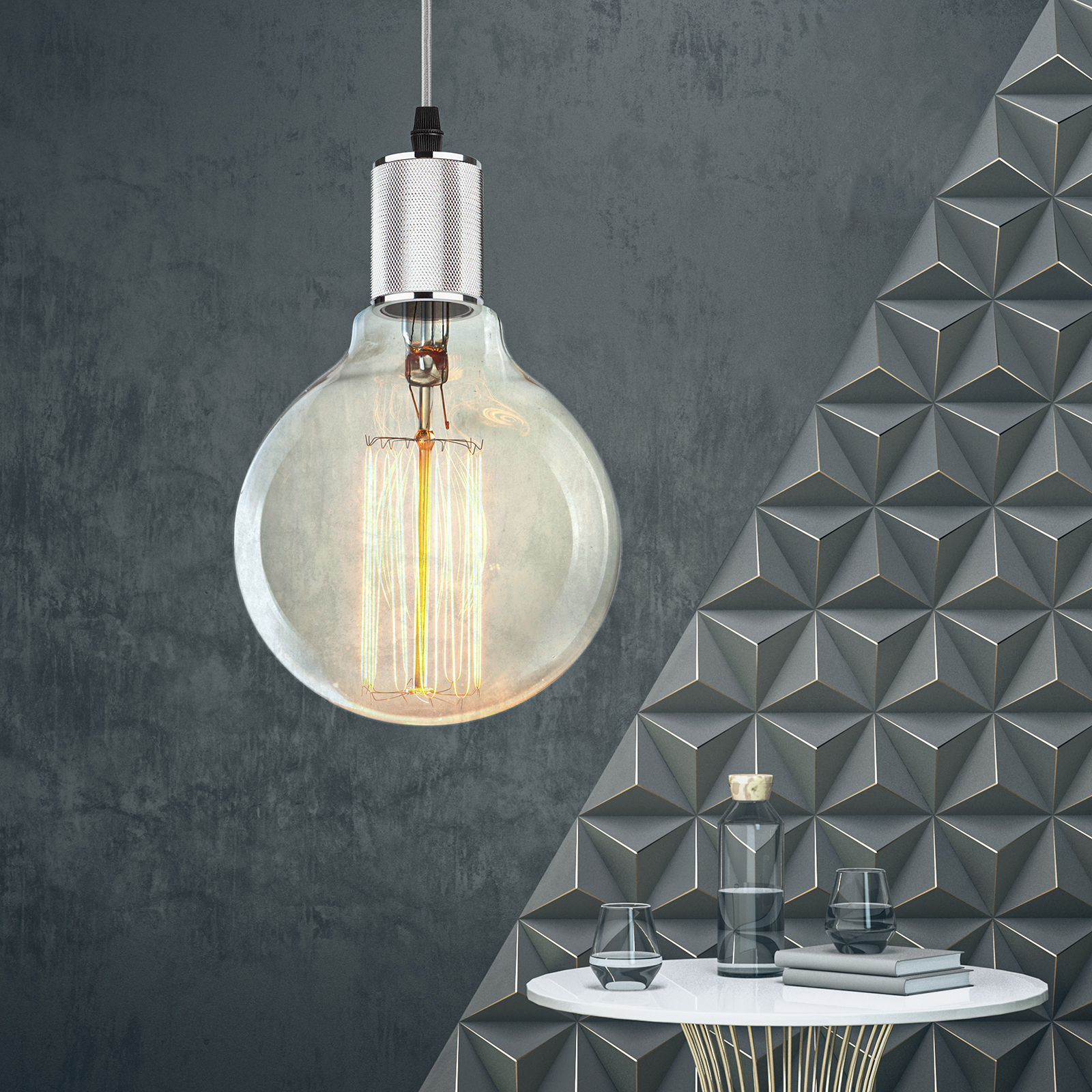 Изображение товара ЭРА Светильник подвесной PL13 E27 - 5 CH под лампу E27 провод 1 м хром