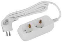 Изображение товара ЭРА Удлинитель электрический UDL-16-215-E Greenline 2 розетки с заземлением 1,5м ПВС 3x1мм2