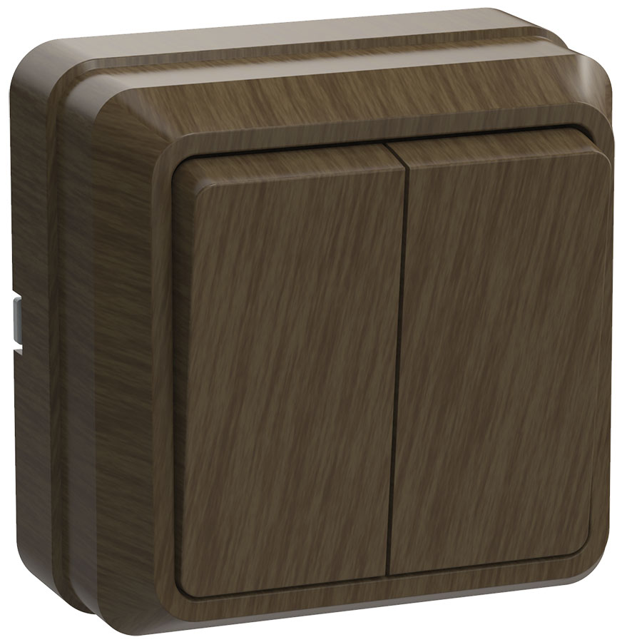 Изображение товара GENERICA OKTAVA ВС20-2-0-ОД Выключатель 2кл 10А откр.уст. (дуб)