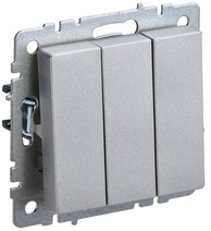Изображение товара IEK BRITE BASE Алюминий Выключ. 3-кл 10А ВС10-3-0-БрА