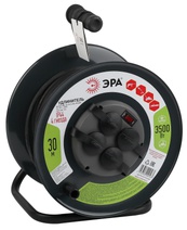 Изображение товара ЭРА Удлинитель силовой RMx-4es-3x1.5-30m-IP44(KG) на металлической катушке c заземлением 4 розетки 30м КГ 3х1.5мм2