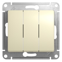 Изображение товара Systeme Electric Glossa Беж Выключатель 3-клавишный, сх.3, 10АХ