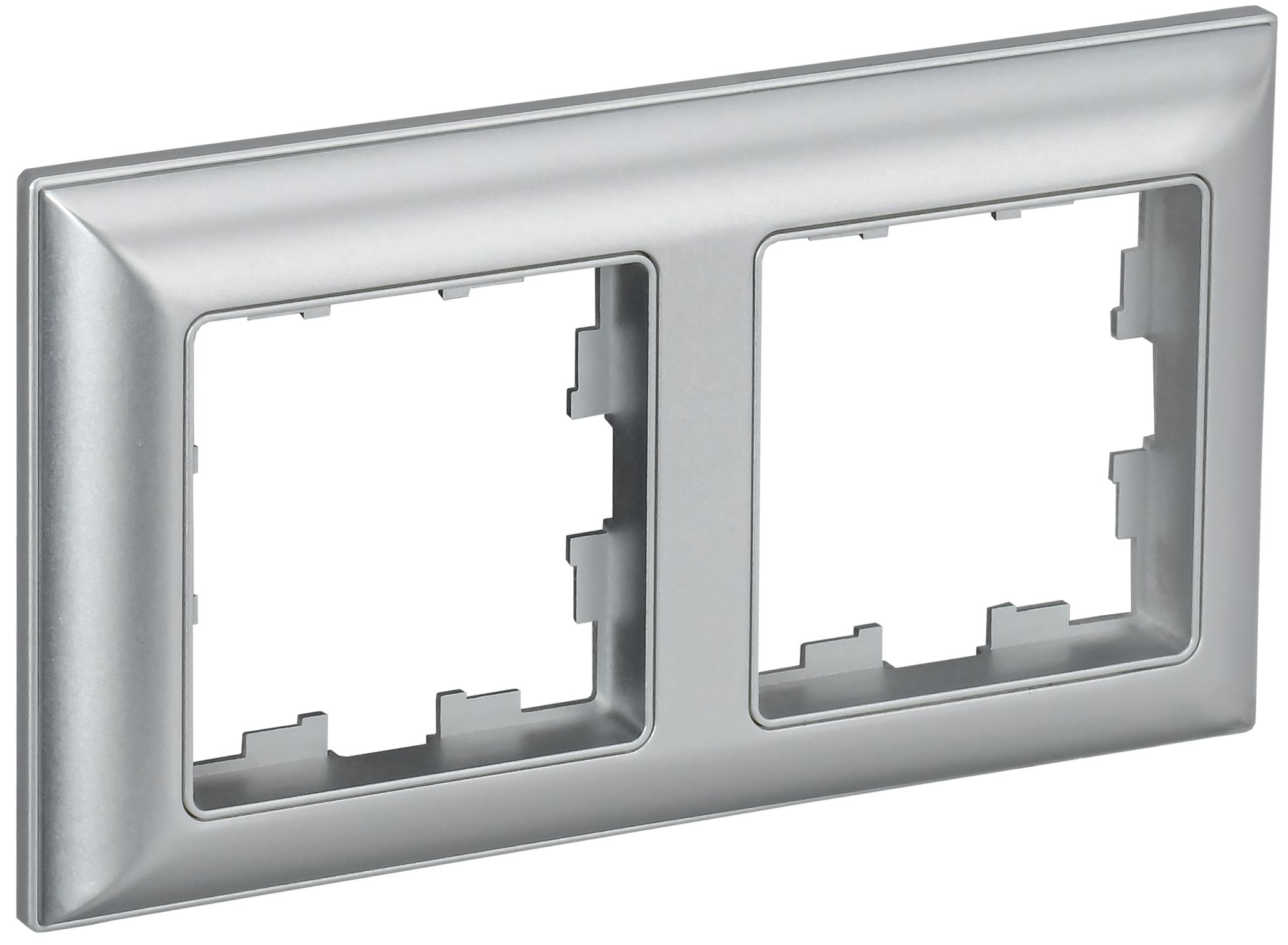 Изображение товара IEK BRITE DECOR Алюминий 3D-форма Рамка 2-м РУ-2-Бр