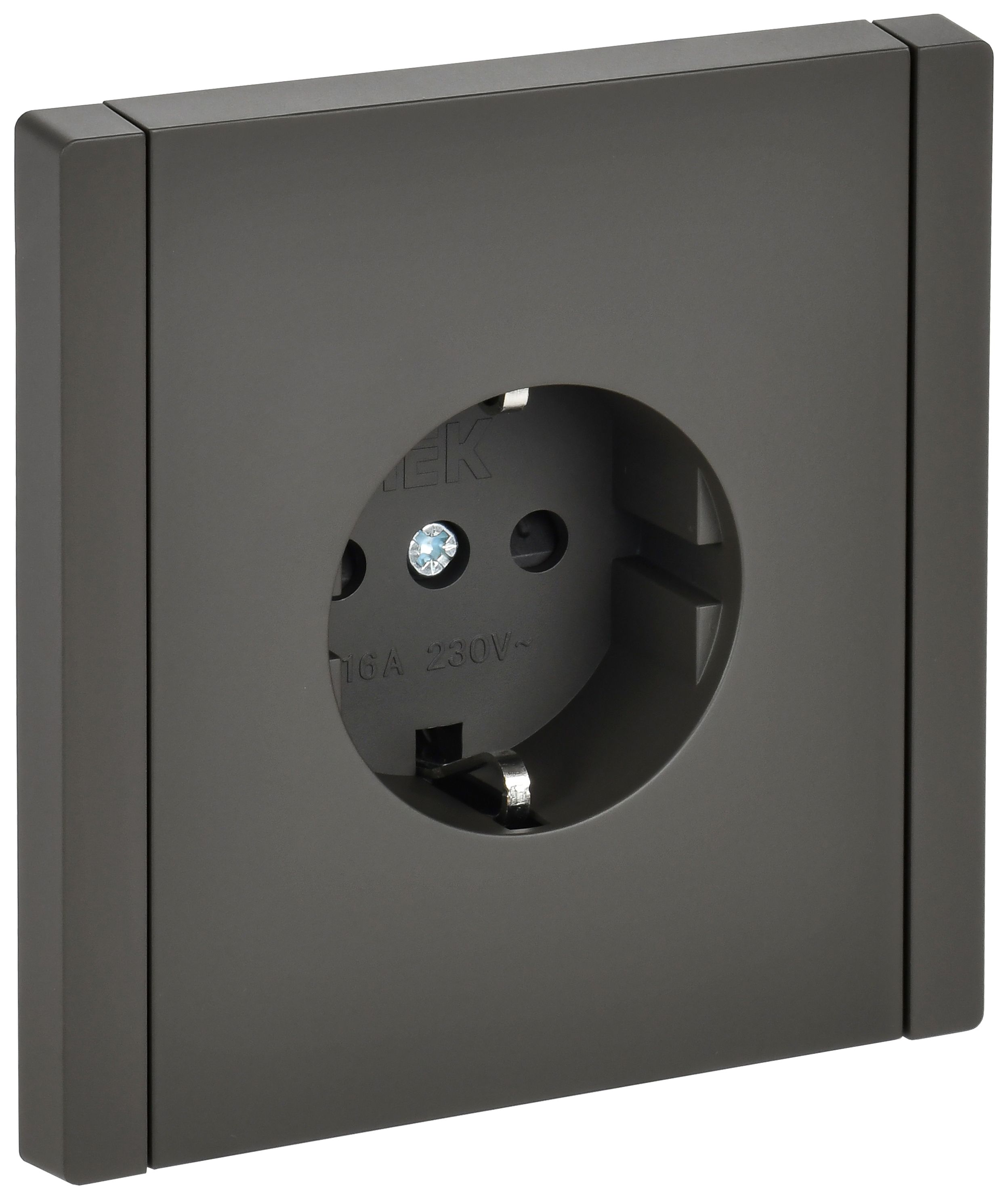 Изображение товара IEK FORTE&PIANO Серый Розетка с/з со шт безвинтовое крепление 16А FP313