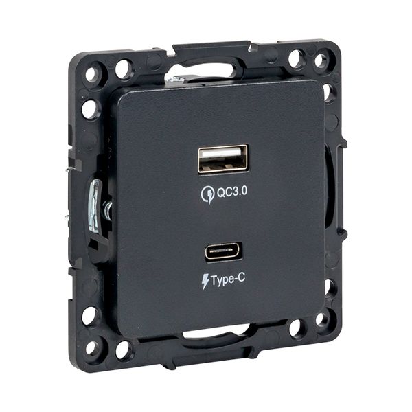 Изображение товара EKF PROxima Стокгольм Черный Розетка с 2USB type A+C. Изображение товара EKF PROxima Стокгольм Черный Розетка с 2USB type A+C.