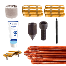 Изображение товара EZETEK Комплект контура заземления EZ – 15 (15 метров, 14 мм, 10 х 1500 мм) с насадкой SDS-max