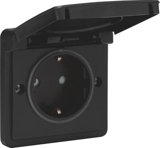 Изображение товара Niko Hydro Черный Розетка со шт, IP55, пруж клеммы