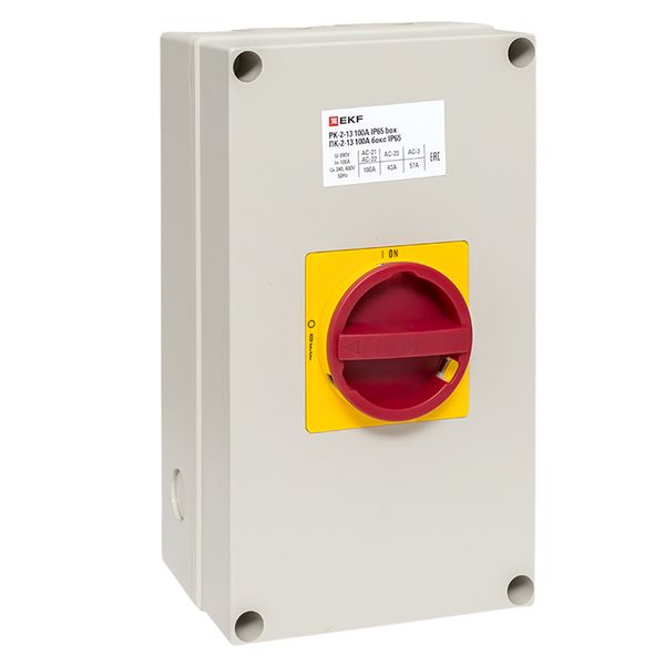 Изображение товара EKF Переключатель кулачковый ПК-2-13 100А 3P "ВКЛ-ВЫКЛ" с блокировкой в боксе IP65.