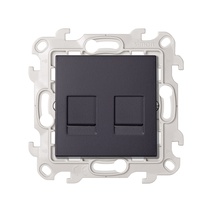 Изображение товара Simon 24 Графит Розетка 2хRJ45 кат. 5е UTP