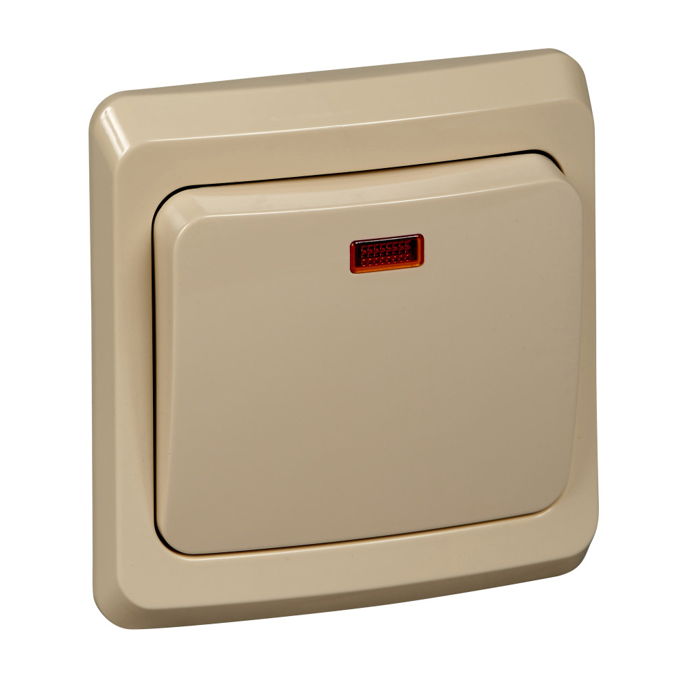 Изображение товара Systeme Electric Этюд Крем Выключатель 1-клавишный с подсветкой