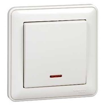 Изображение товара Systeme Electric Wessen 59 Бел Выключатель 1-клавишный с подсветкой 10А, (в сборе)
