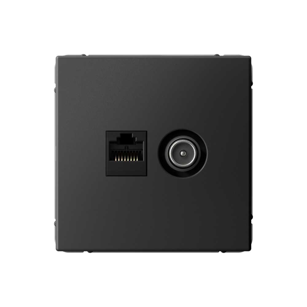 Изображение товара Systeme Electric ArtGallery Базальт Розетка двойная ТВ + компьютерная RJ45, кат. 5Е